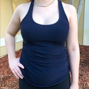 LuluLemon Razorback Navy Blue Tank Top Size 4/6
